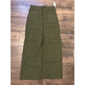 Maeve Pants Womens 28 Green The Colette Wide Leg Crop Front Pockets